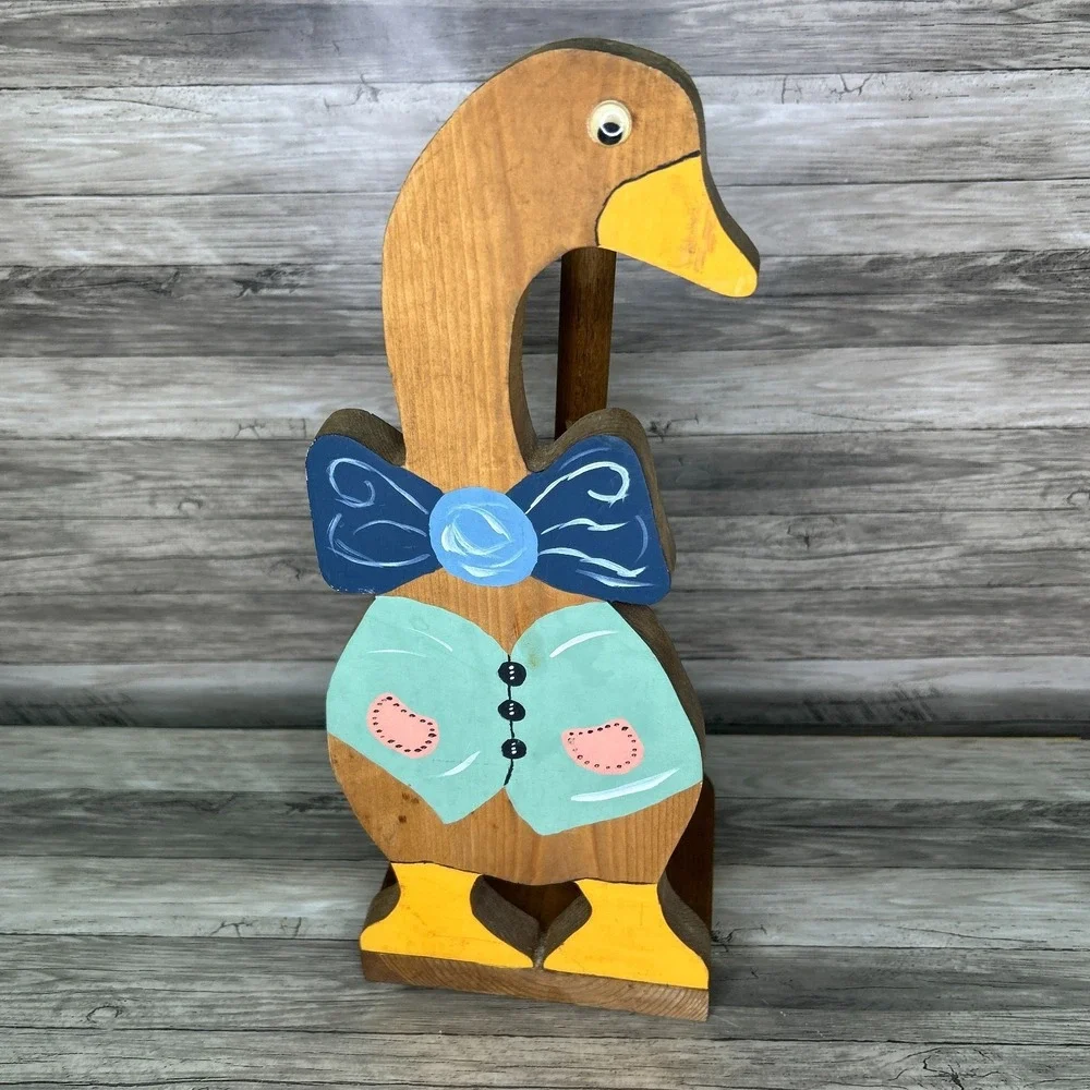 Wooden Goose Paper Towel Holder‎ Country Rustic Cottage Granny Kitschy Vintage